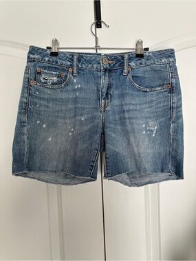 American Eagle Outfitters Blue Distressed Denim Cutoff Shorts